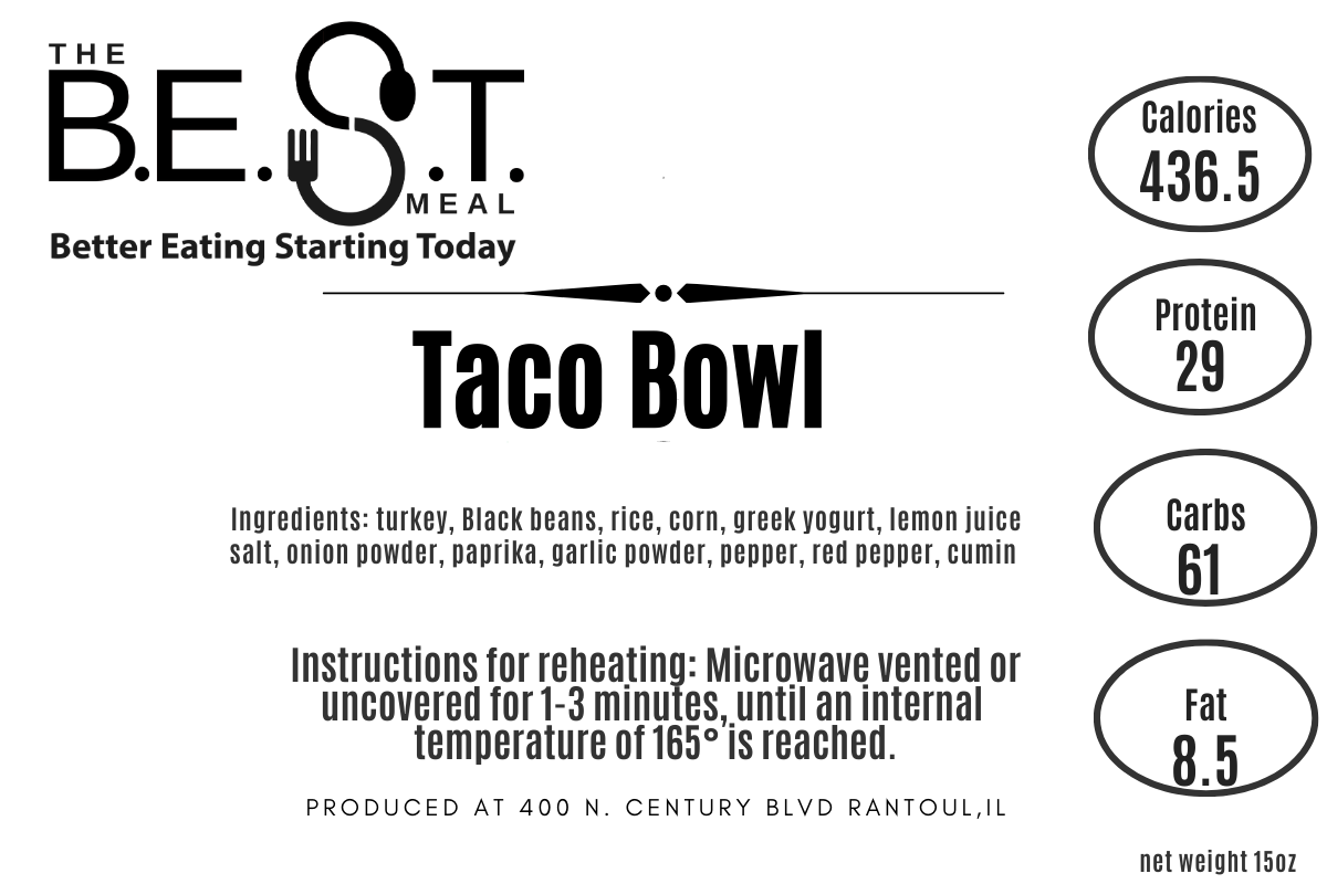 taco bowl nutrition label  best meal delivery